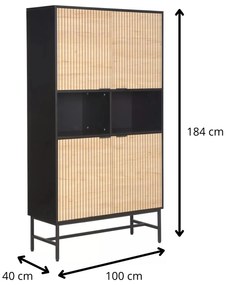 Vitrína Mago přírodní dub/černá mat