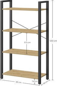 Regál TAYLOR ARTISAN 4 police 120x66 cm