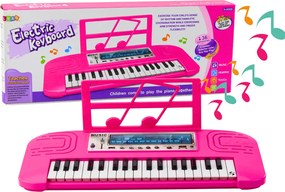 LEAN Toys Detský elektrický klavír 36 melódií ružový