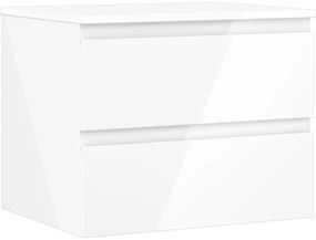 Mexen Orio, kúpeľňová skrinka 60 cm s hornou časťou, 2 zásuvky, biela lesklá, 91A10-06047-2-BFFC00