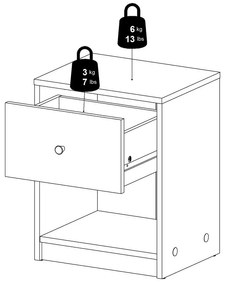 Čierny nočný stolík May – Tvilum