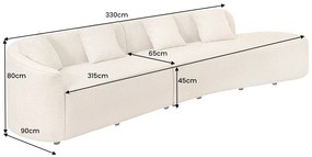 Dizajnová sedačka Pasquale 330 cm béžová