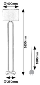 Rabalux 74043 - Stojacia lampa DOMIRO 1xE27/60W/230V
