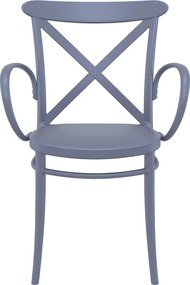 CROSS XL záhradná stolička s podrúčkami dark grey