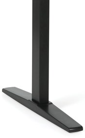 Výškovo nastaviteľný stôl, elektrický, 675-1325 mm, ergonomický pravý, doska 1600x1200 mm, čierna podnož, čerešňa