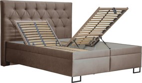 Posteľ Amy 180x200 cm, svetlo hnedá látka