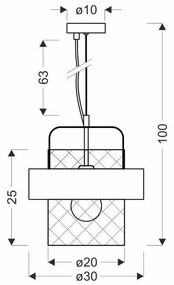 Kovové závesné svietidlo v čierno-striebornej farbe ø 30 cm Fiba - Candellux Lighting