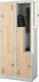 Šatníková skriňa typu L sivá / dub sonoma: Eco Design JULIA, 800 x 1850 x 450 mm