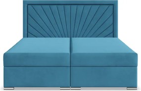Manželská posteľ VICENZA Velvet 160×200 cm modrá