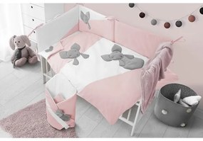 BELISIMA 5-dielne posteľné obliečky Belisima Mouse 100/135 růžové