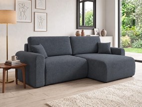 Rozkladacia obojstranná sedacia súprava do L NORDEN PAROS 250x140 cm, tmavosivá
