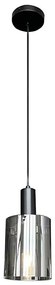 Luster na lanku ARCADIA 1xE27/60W/230V pr. 13 cm čierna/dymová