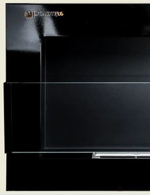 Závesný biokrb na stenu EOS ČIERNY LESK SO SKLOM 65x40x12