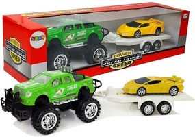 LEAN Toys Sada športových áut – žlté terénne a zelené s trecím pohonom
