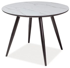 OKRÚHLY JEDÁLENSKÝ STÔL NESSA ČIERNY + MRAMOR 100 cm
