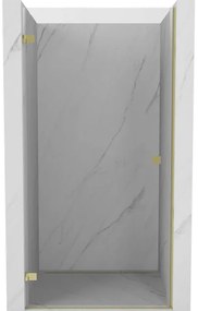 Mexen, Mexen Lunar-B ľavé otočné sprchové dvere 65 cm, transparentné, zlaté - 832-065-000-50-00-L