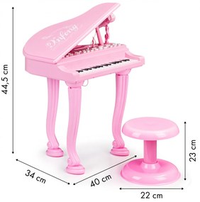 Detské piano s mikrofónom Tinny ružové