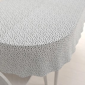 Biante Bavlnený oválny obrus Sandra SA-310 Čierne hviezdičky na bielom 140x220 cm
