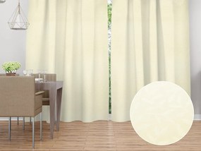 Biante Dekoračný záves Sofia SF-007 Svetlo vanilkové vyrazené vetvičky s lístkami 150x230 cm