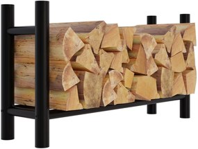 Stojan na drevo Medya round - 30x100x60 cm, kov čierny