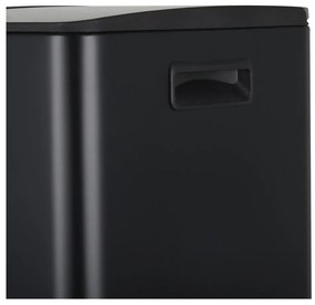 Matne čierny oceľový odpadkový kôš 2x30 l na triedený odpad/nášľapný Aliya – Spirella