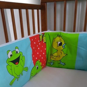 Mantinel do postieľky zvieratká modré EMI: Detská postieľka 60x120cm