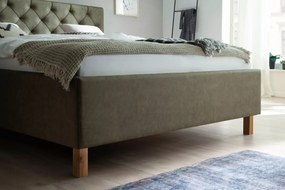 Čalúnená posteľ kartika s úložným priestorom 180 x 200 cm zelená MUZZA