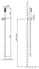 Cersanit S951-618 - Sprchová sada ZEN čierna