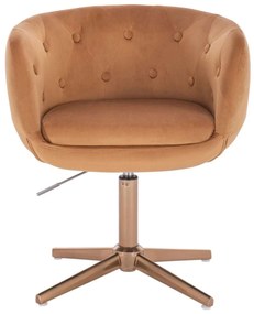 LuxuryForm DESIGN Kreslo MONTANA VELUR na zlatom kríži - hnedé