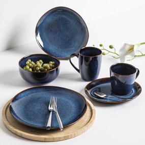 Altom Keramická šálka s podšálkou Reactive Navy Blue 310 ml