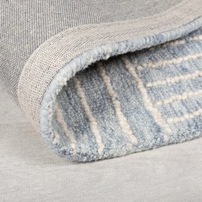 Svetlomodrý ručne tkaný vlnený koberec 160x230 cm Memphis Wool – Flair Rugs