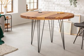 Dizajnový okrúhly jedálenský stôl Elegant 120 cm Sheesham