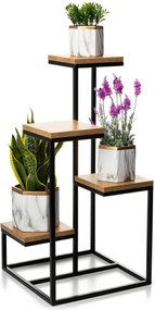 STOJAN NA KVETINÁČ KASKADA 79X40X40 CM ČIERNA/HNEDÁ