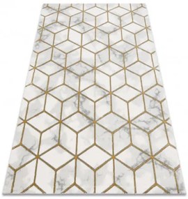 Koberec EMERALD exkluzívny 1014 glamour, styl kocka krém / zlatý