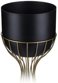 KOVOVÝ KVETINÁČ SO STOJANOM GLAM 56X20 CM ČIERNA/ZLATÁ
