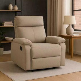 LuxuryForm DESIGN Televízne kreslo CARLOS s polohovaním - béžové