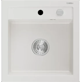 Mexen Vito granitový jednokomorový drez 520 x 490 mm, biela- 6503521000-20