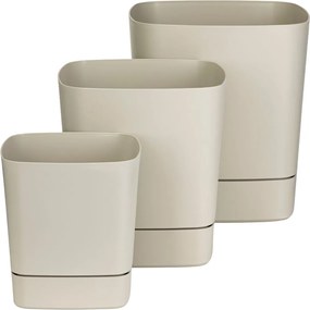 PLASTOVÝ KVETINÁČ CUBI 16X17,5 CM BÉŽOVÁ