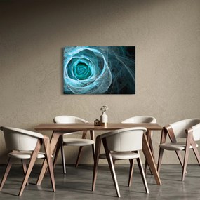 Obraz - Abstraktné ruže modrá s čiernym pozadím (90x60 cm)