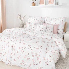 Goldea bavlnené posteľné obliečky - kvitnúce sakury 140 x 200 a 70 x 90 cm