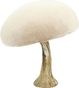 Dekorácia Velvet Mushroom 12 cm beige