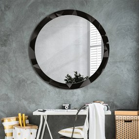 Okrúhle dekoračné zrkadlo s motívom Abstraktný čierny fi 100 cm