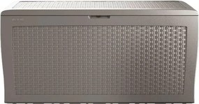 Keter Záhradný úložný box Samoa Rattan sivá, 270 l, 117 x 57 x 45 cm