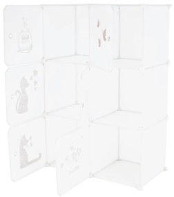 Tempo Kondela Detská modulárna skrinka, biela/detský vzor, DINOS