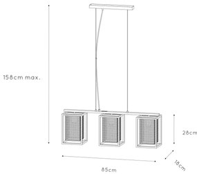 Lucide 21422/03/30 - Luster na lanku SANSA 3xE27/40W/230V