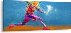 Obraz - Maľovaný tenista (120x50 cm)
