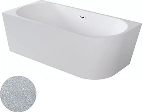 Besco Akrylátová voľne stojaca rohová vaňa Zoya Glam S 150x75 (170x80) biela/strieborná BESCO-Typ výpuste: Click-Clack s prepadom, grafit, BESCO-Rozm…