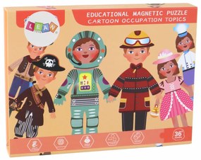 Lean Toys Sada edukačných magnetických puzzle – Kreslené postavičky