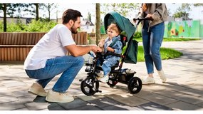 Lionelo - Detská trojkolka HAARI zelená/čierna