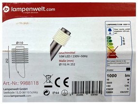 Lampenwelt Lampenwelt - LED Vonkajšia nástenná lampa LED/10W/230V IP44 LW1435